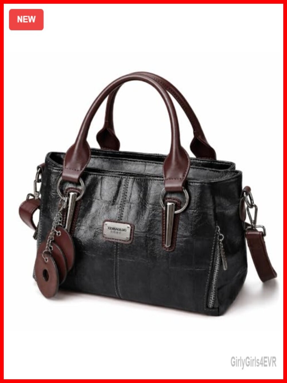 Vegan Leather Tote Bag Satchel Women Large Travel Purse with Compartments